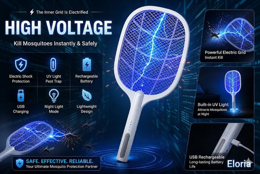 Rechargeable Electric Mosquito Killer Racket 2 In 1 Led Flash Light